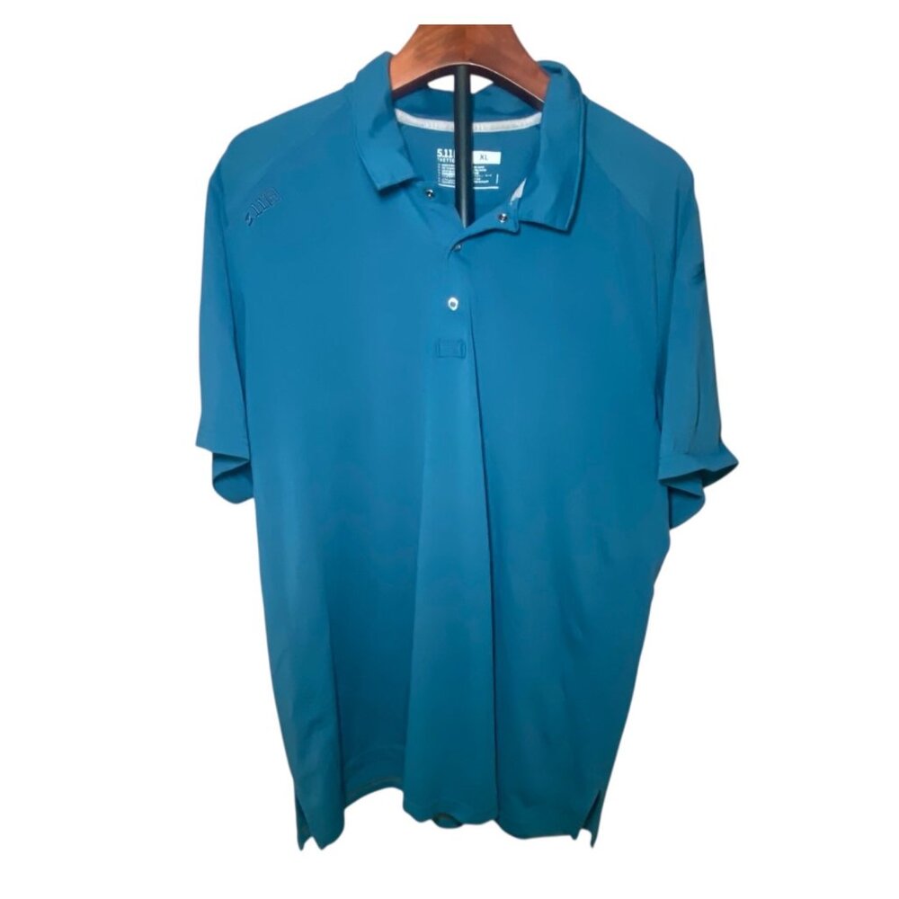 5.11 Tactical Polo Shirt‎ Blue Performance Short Sleeve Lightweight Comfortable